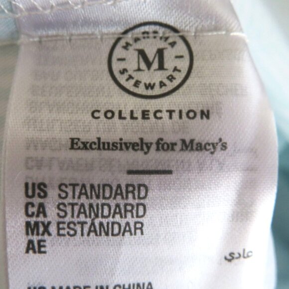 New Martha Stewart Collection 1 Standard Pillowcase Blue White Palm Leaf Cotton - Picture 4 of 5